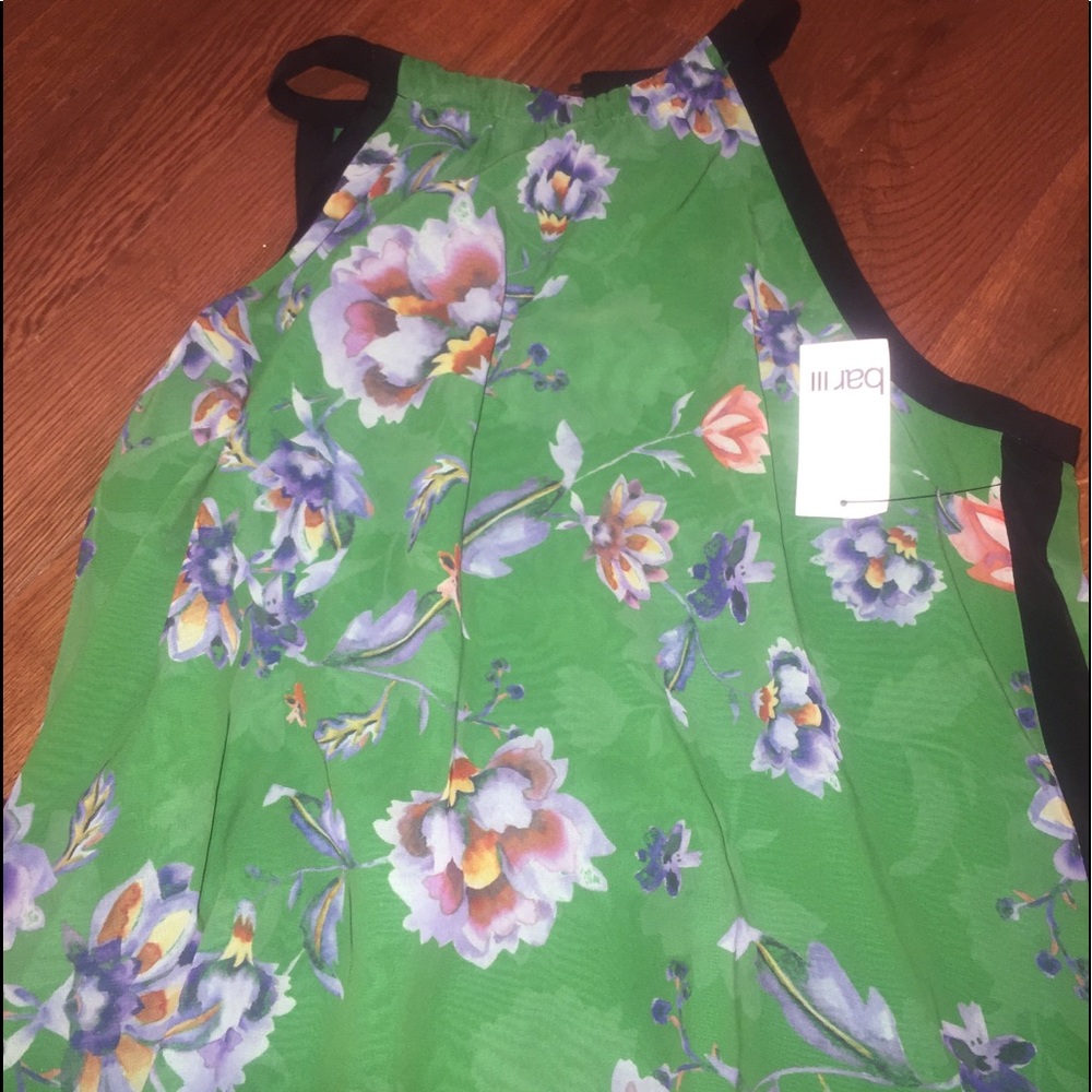 Bar III floral green top